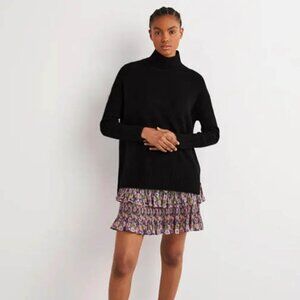 New BODEN Jessica Oversized Sweater US 2 XS Black Merino Wool UK 6
